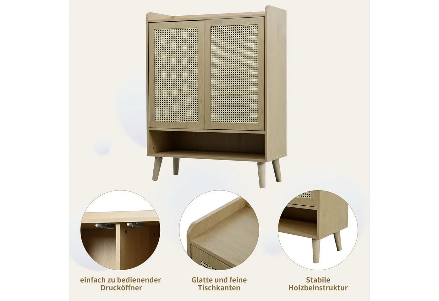 Tongtong Schuhschrank Beige mit 2 Türen und 5 Böden - Bild 3