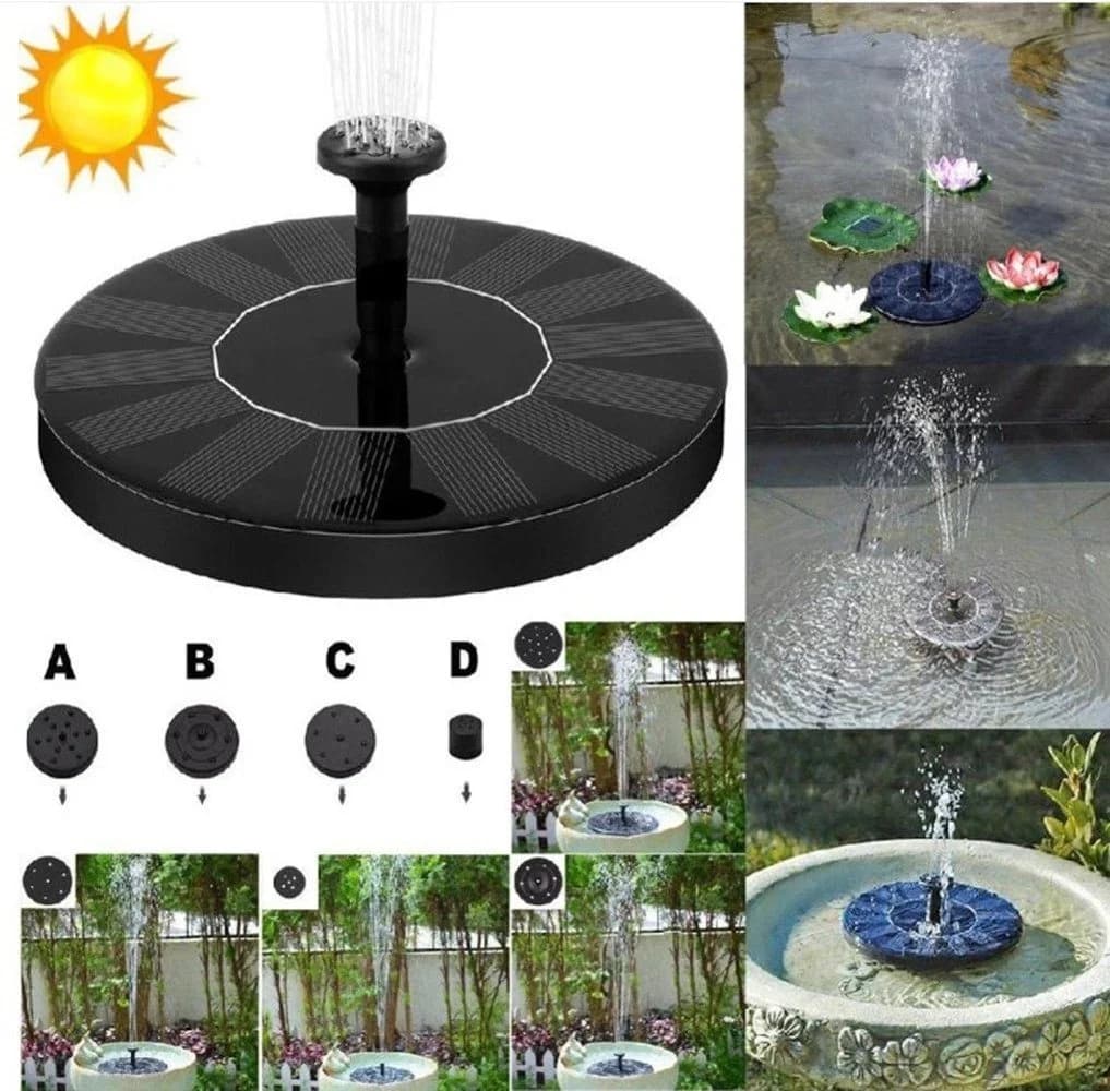 XDeer Solarbrunnen Garten Wasserpumpe Schwarz - Bild 2