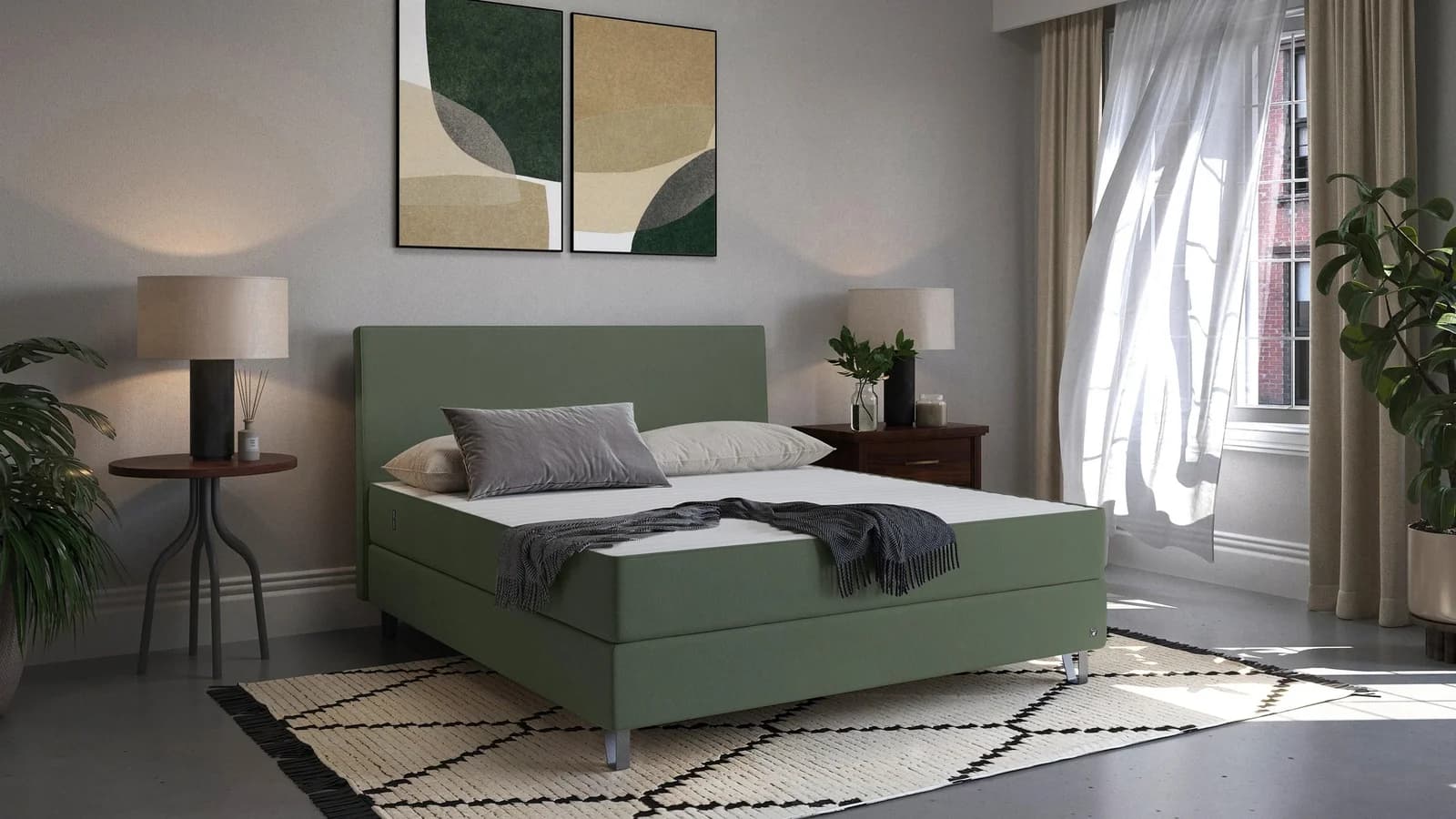 BRUNO Boxspringbett Premium Grün Massivholz German Design Award