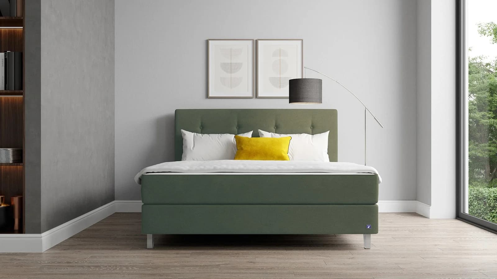 BRUNO Boxspringbett Premium Grün Massivholz