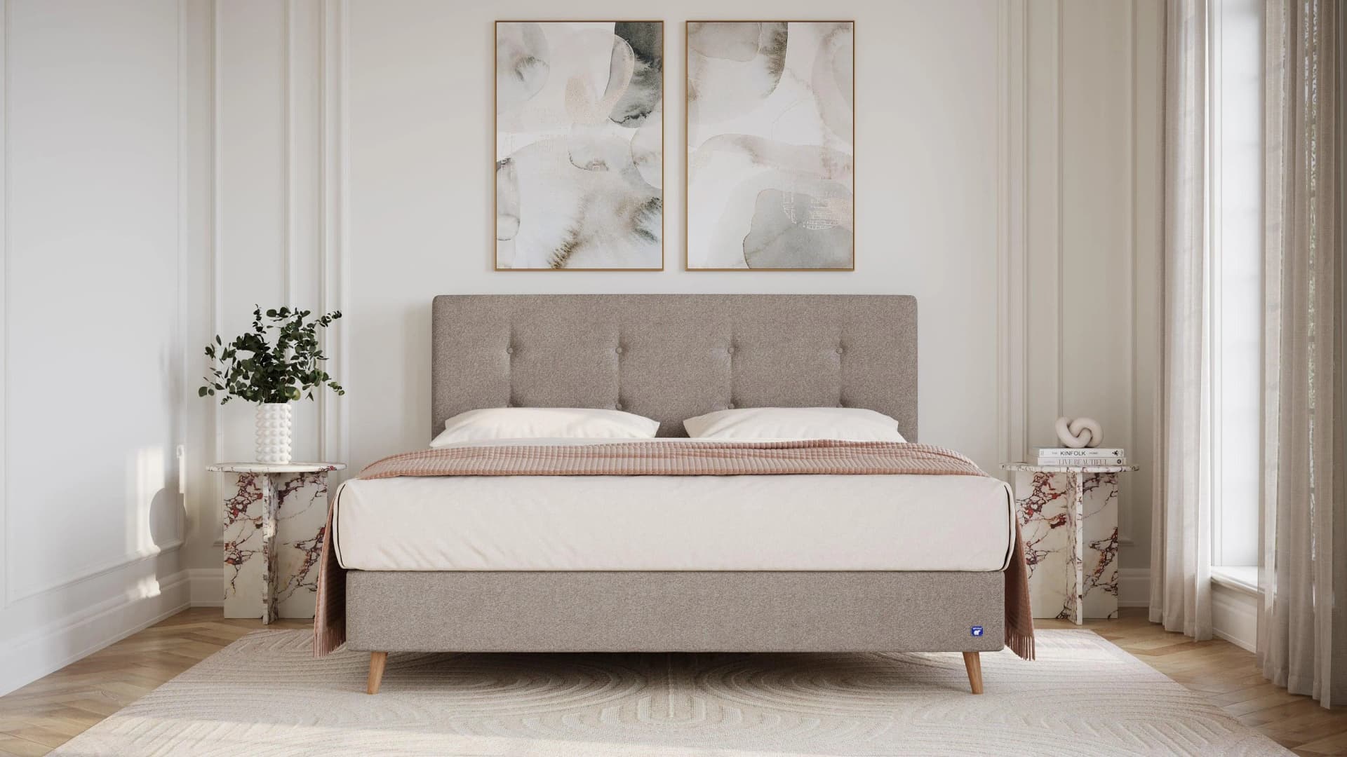 BRUNO Boxspringbett Prestige Taupe Grau-Beige 160x200cm
