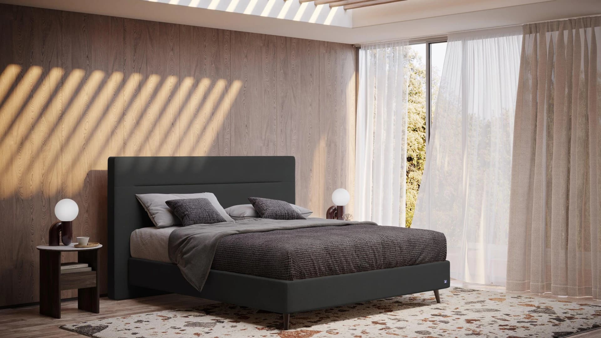 BRUNO Boxspringbett Prestige Schwarz Anthrazit 160x200cm