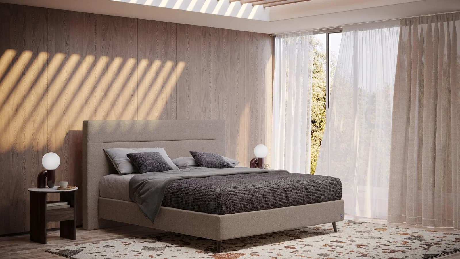 BRUNO Boxspringbett Prestige Taupe Grau-Beige mit Pulse-Latex-Matratze