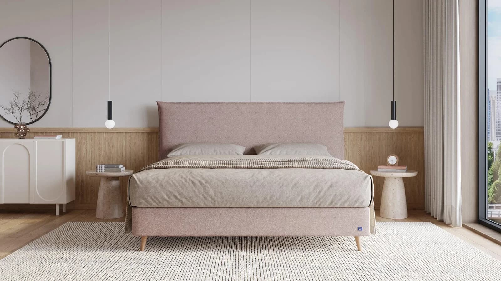 BRUNO Boxspringbett Prestige Rosa Pulse-Latex-Matratze