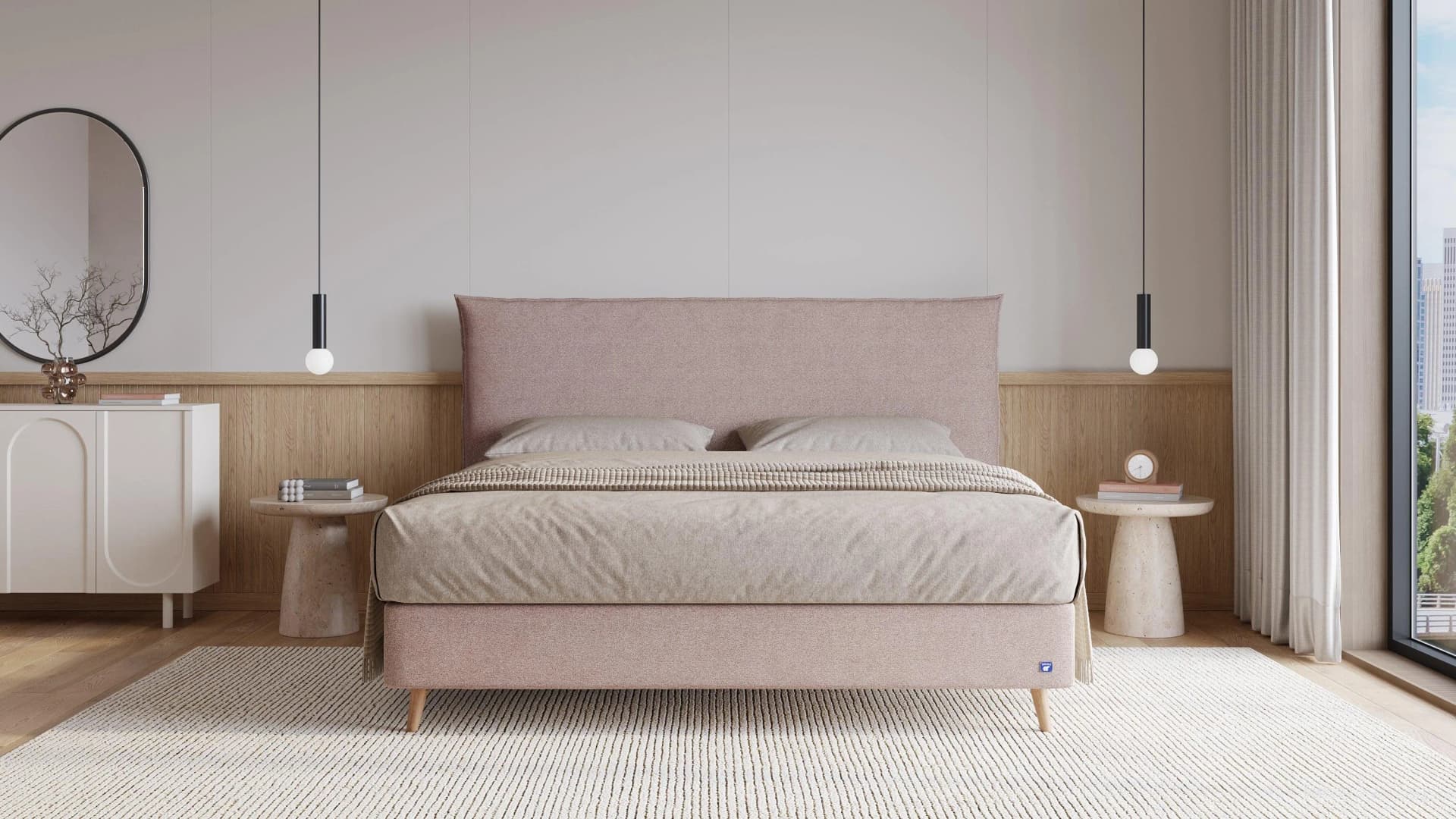 BRUNO Boxspringbett Prestige Blush Rosa 200x200cm