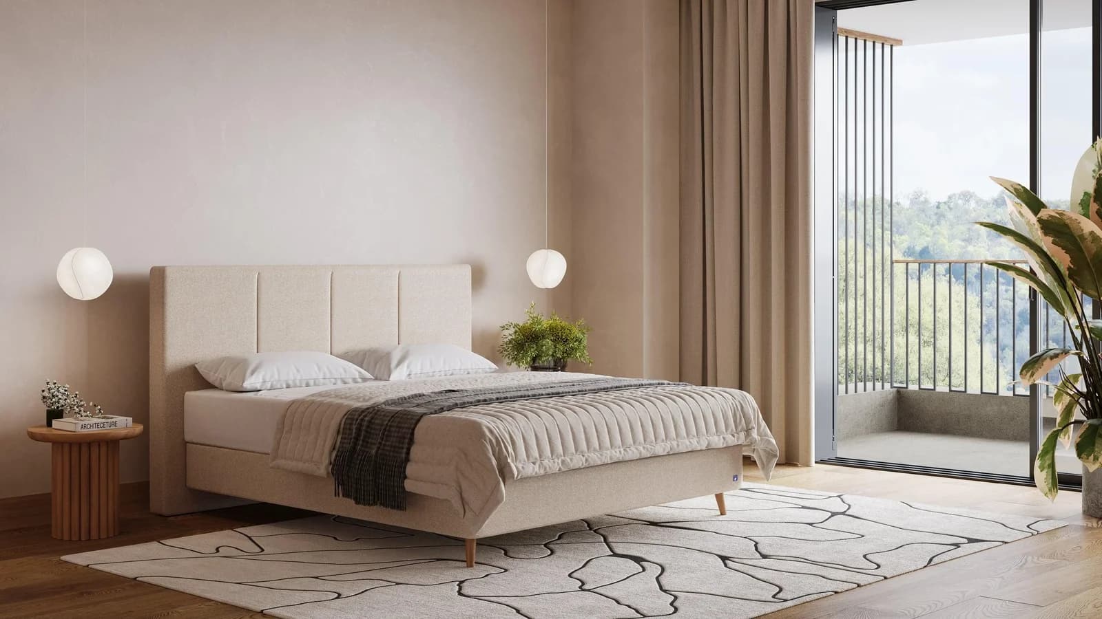 BRUNO Boxspringbett Prestige Beige Pulse-Latex-Matratze