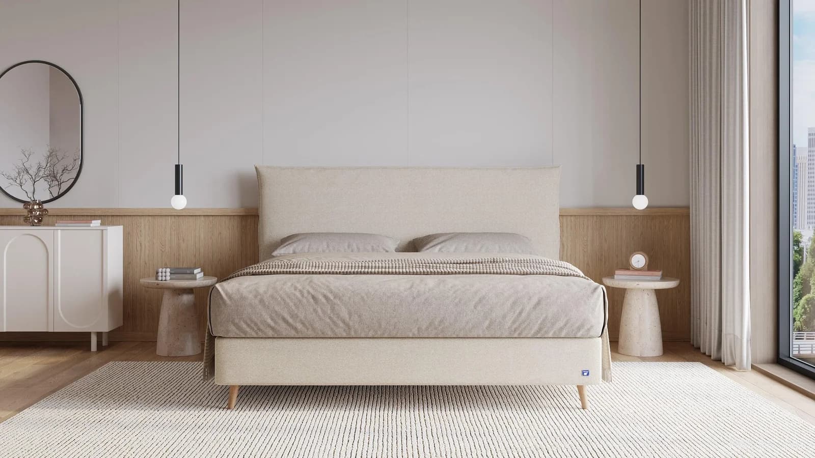 BRUNO Boxspringbett Prestige Beige Pulse-Latex-Matratze