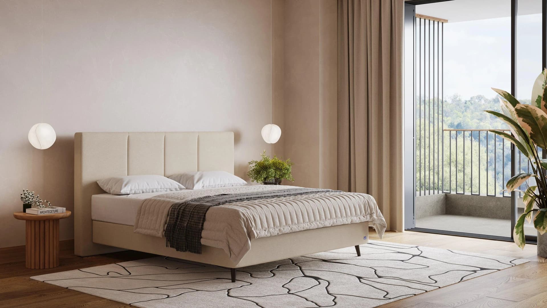 BRUNO Boxspringbett Prestige Beige 160x200cm Pulse-Latex-Matratze