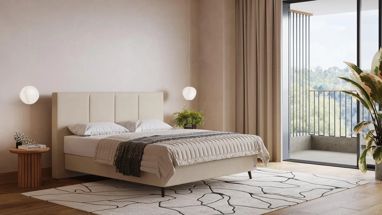 BRUNO Boxspringbett Prestige Beige Pulse-Latex-Matratze