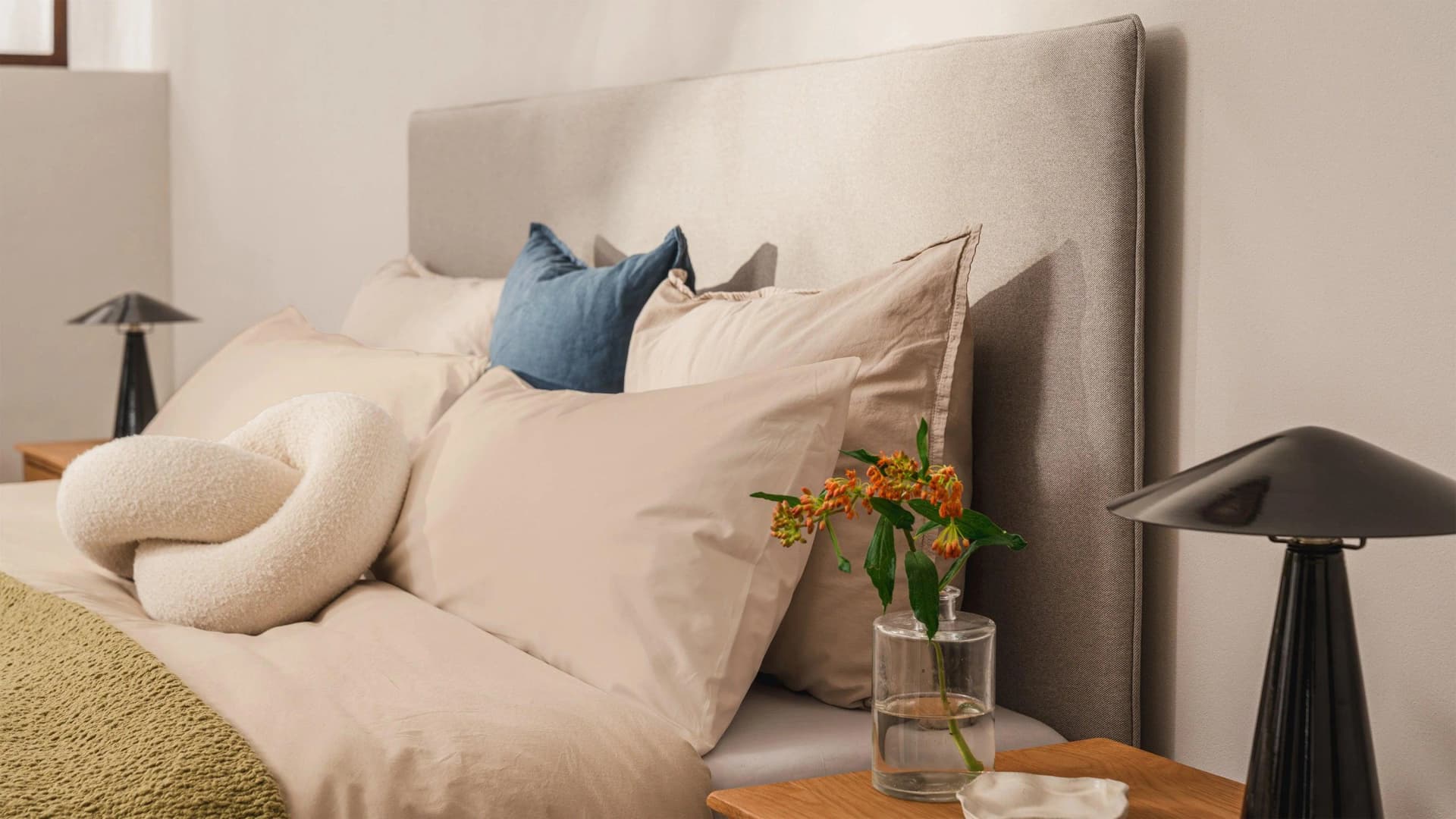BRUNO Kissenbezüge Beige 100% Baumwolle Perkalstoff