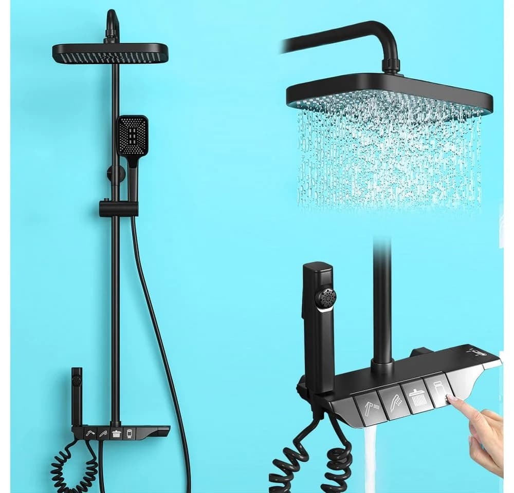 XERSEK Duschsystem Regendusche Set Matt-schwarz mit Armatur - Bild 2