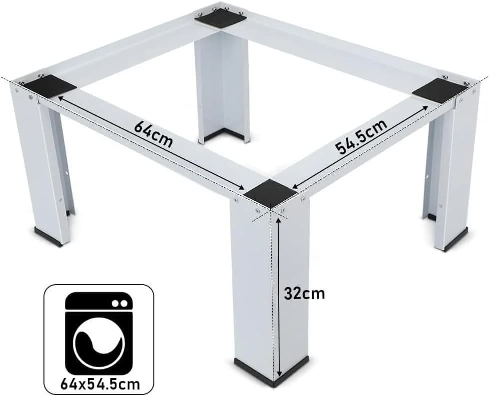 XERSEK Waschmaschinenuntergestell Weiß Metall 150kg Tragkraft