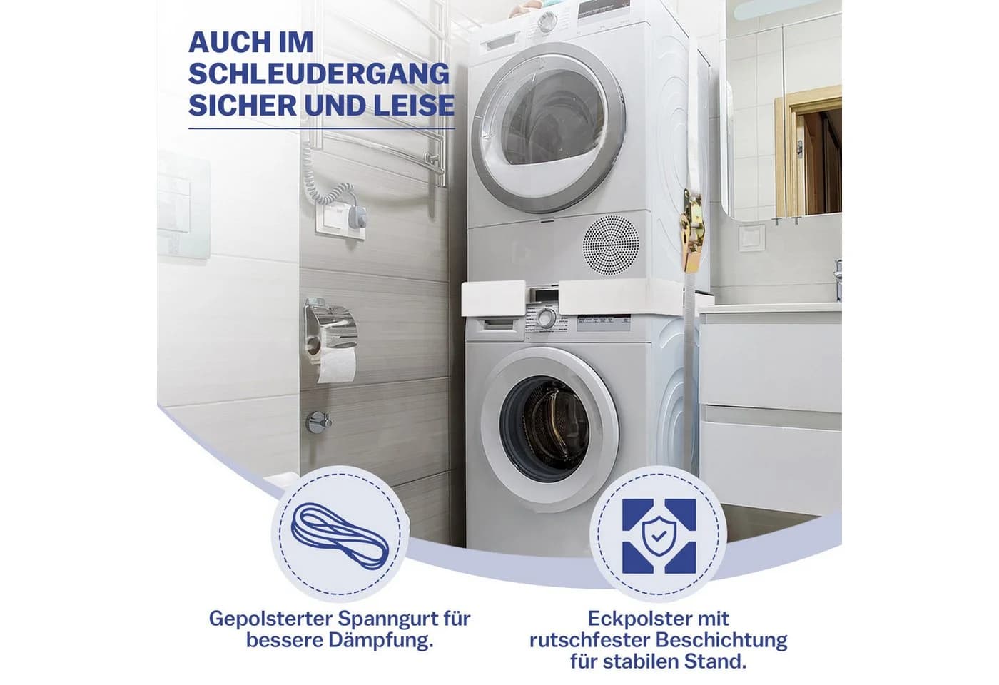 XERSEK Waschmaschinenuntergestell Universal-Stapelbausatz mit Ratschenseil - Bild 3