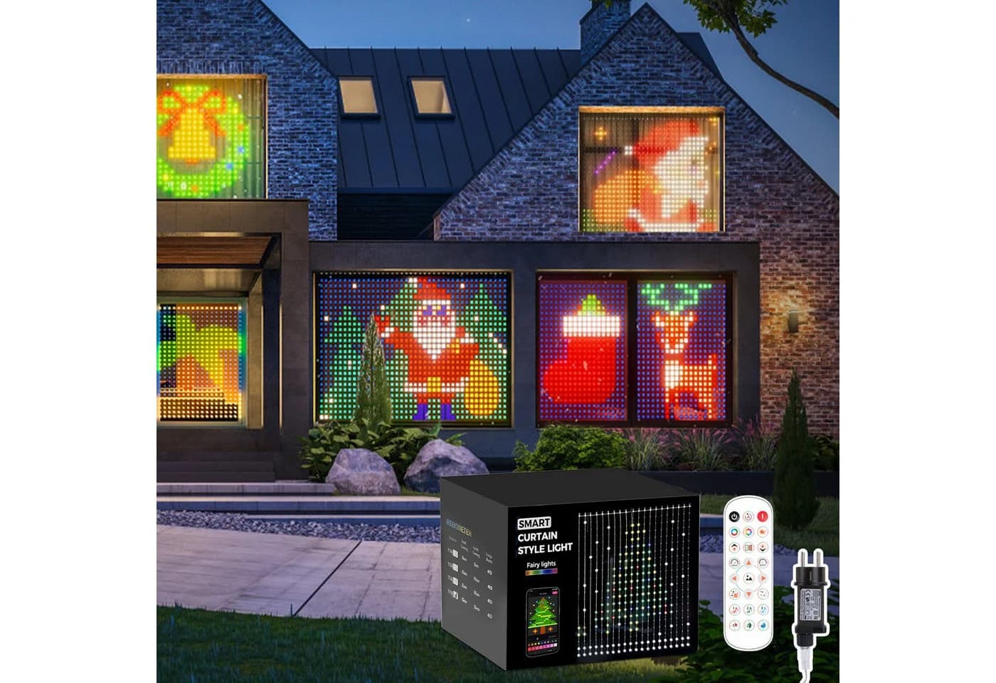 XERSEK Lichtervorhang LED Vorhanglichter RGB Fernbedienung 400 LEDs - Bild 2