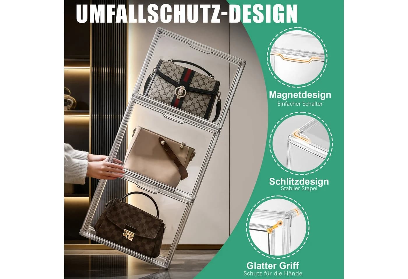 XERSEK Acryl Vitrine Transparent Displaybox Stapelbar - Bild 4