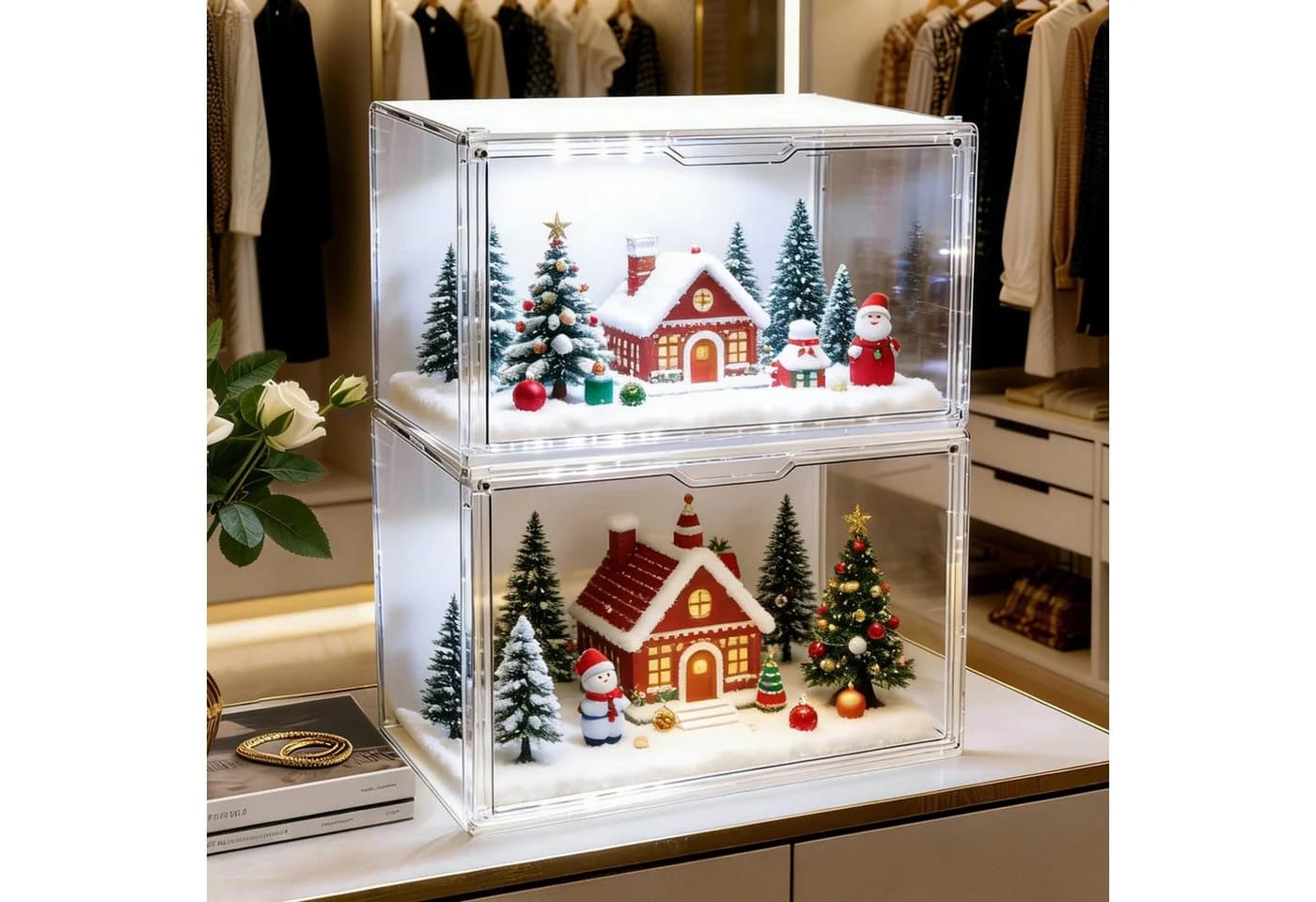 XERSEK Acryl-Vitrine mit LED-Beleuchtung und Magnetverschluss - Bild 2