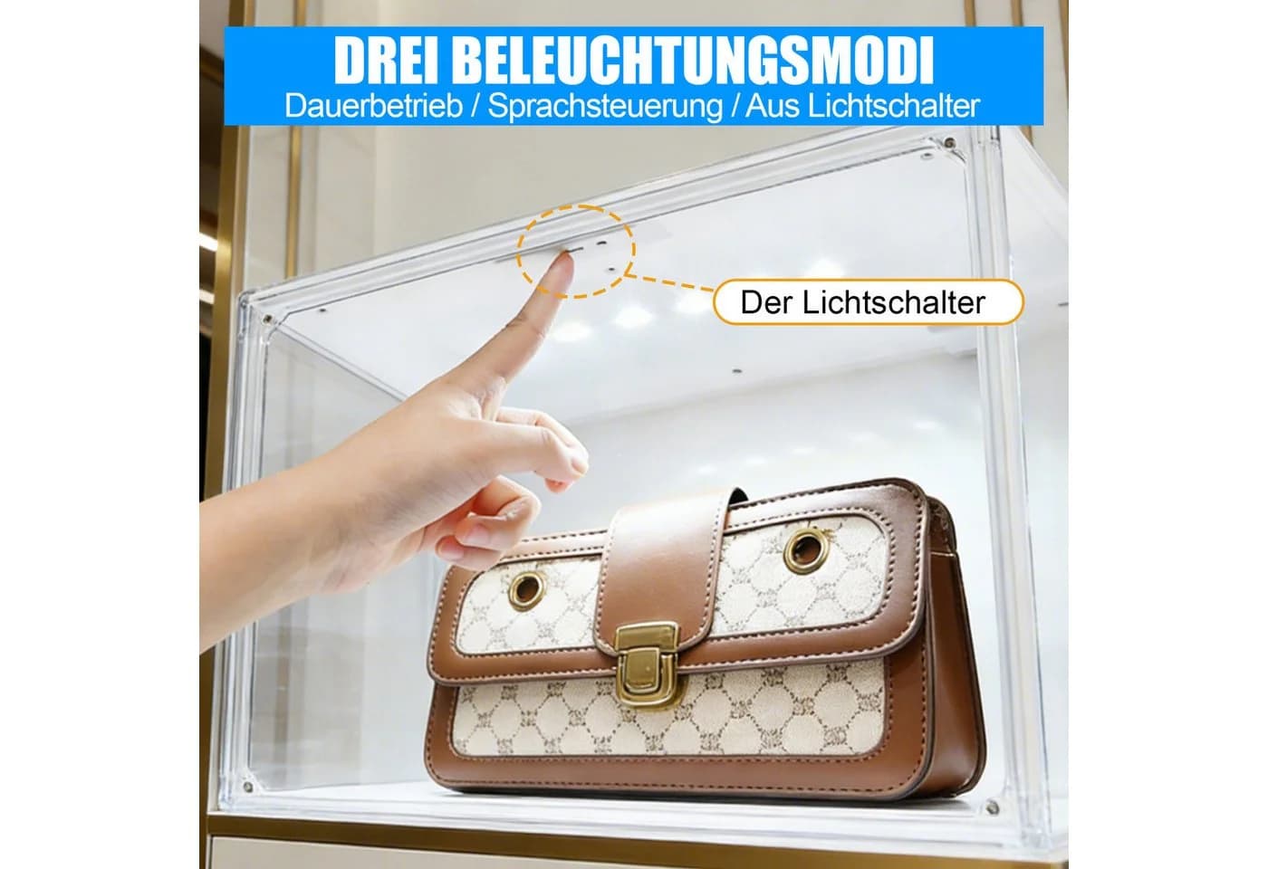 XERSEK Acryl Vitrine mit LED Beleuchtung Transparent - Bild 5