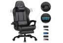 HOMALL Gaming-Stuhl mit Massagefunktion und Fußstütze Schwarz Bild 2