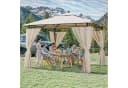HOMALL Gartenpavillon Beige mit Solarleuchten und Seitenwänden Bild 2