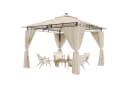 HOMALL Gartenpavillon Beige mit Solarleuchten und Seitenwänden Bild 5