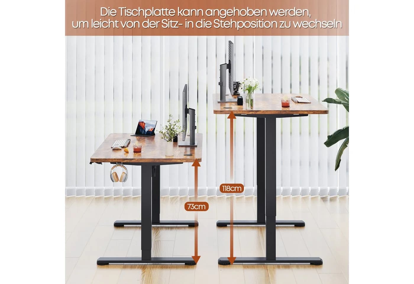 HOMALL Höhenverstellbarer Schreibtisch mit Memory-Funktion - Bild 4
