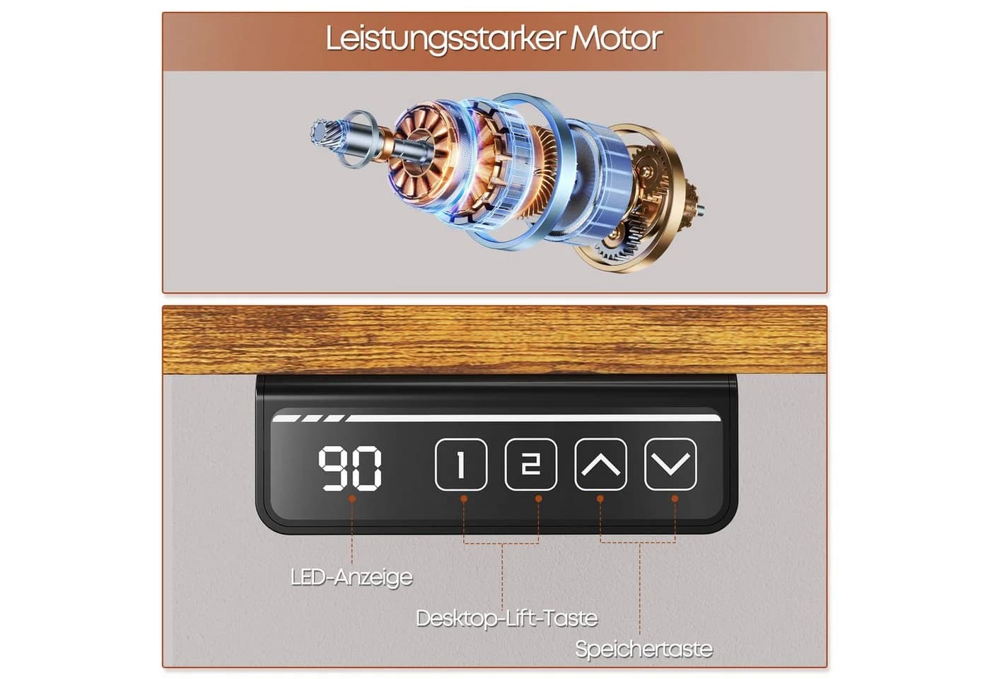 HOMALL Höhenverstellbarer Schreibtisch mit Memory-Funktion - Bild 5