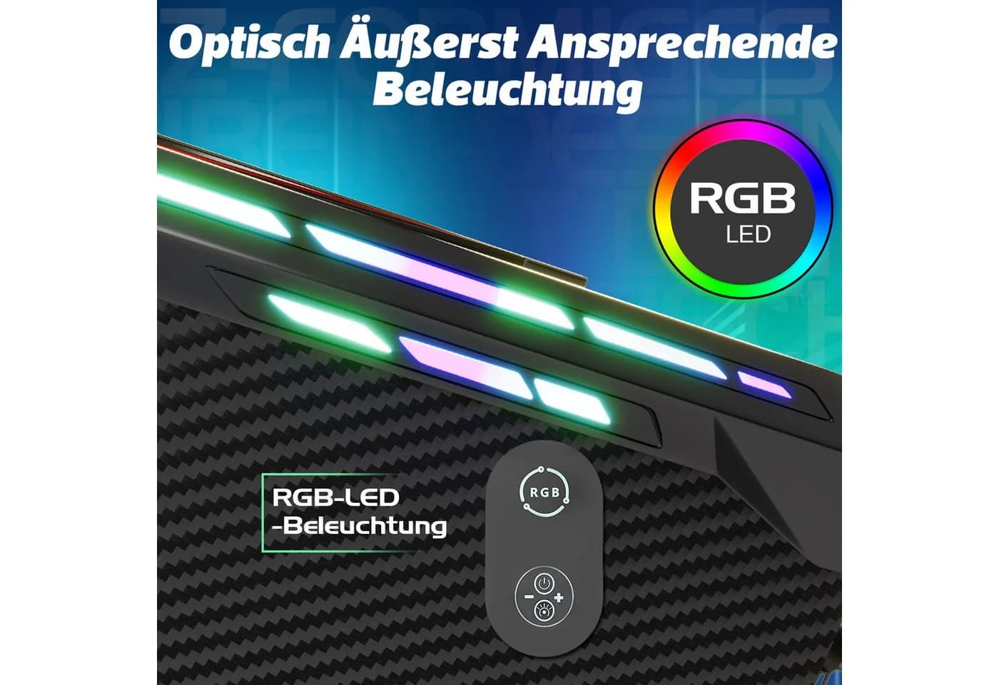 Furnicopia Gamingtisch mit RGB-Beleuchtung und Stahlgestell - Bild 4