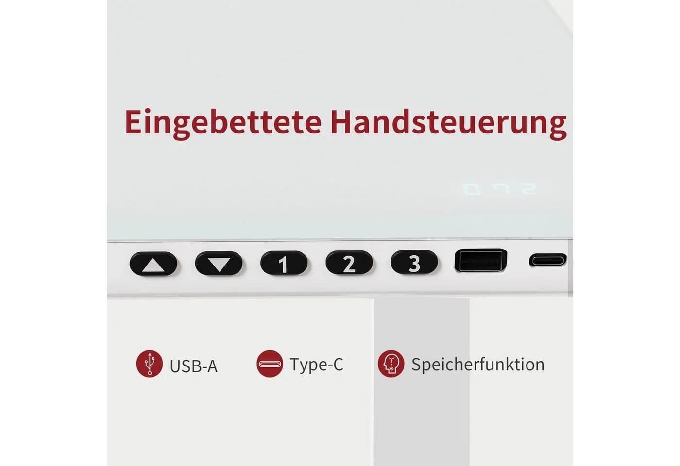 HOMALL Elektrischer Höhenverstellbarer Schreibtisch Glas mit USB - Bild 4