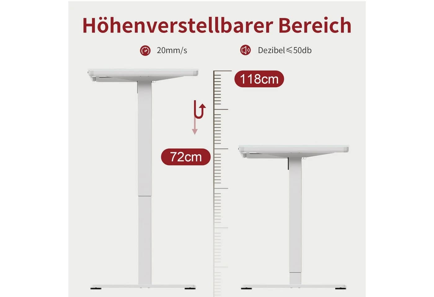HOMALL Elektrischer Höhenverstellbarer Schreibtisch Glas mit USB - Bild 5