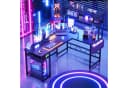 HOMALL Gamingtisch Schreibtisch mit LED und USB L-förmiger Ecktisch 140/160cm Bild 4