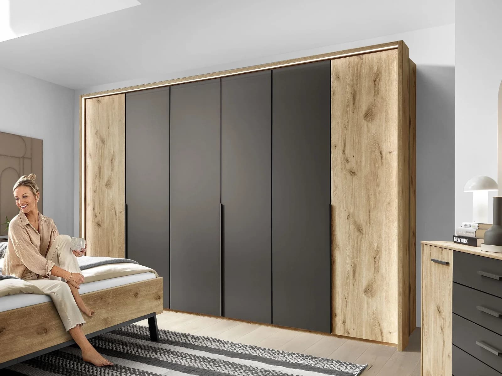Rolf Weber Kleiderschrank WINZER 300cm Brauneiche Dekor