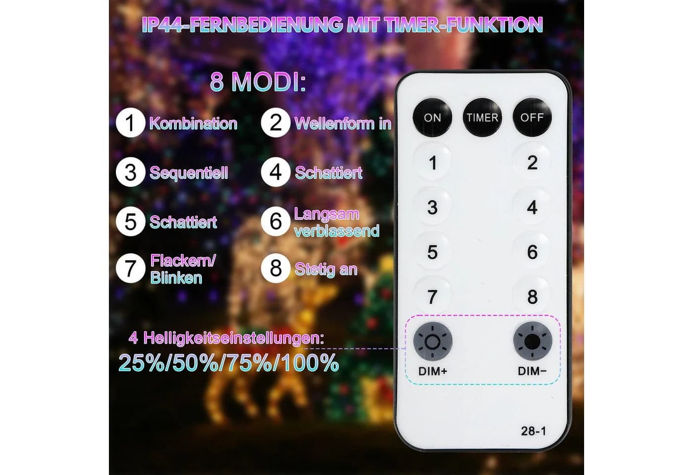 Clanmacy LED-Lichterschlauch 10m Bunt mit Timer & Fernbedienung - Bild 3