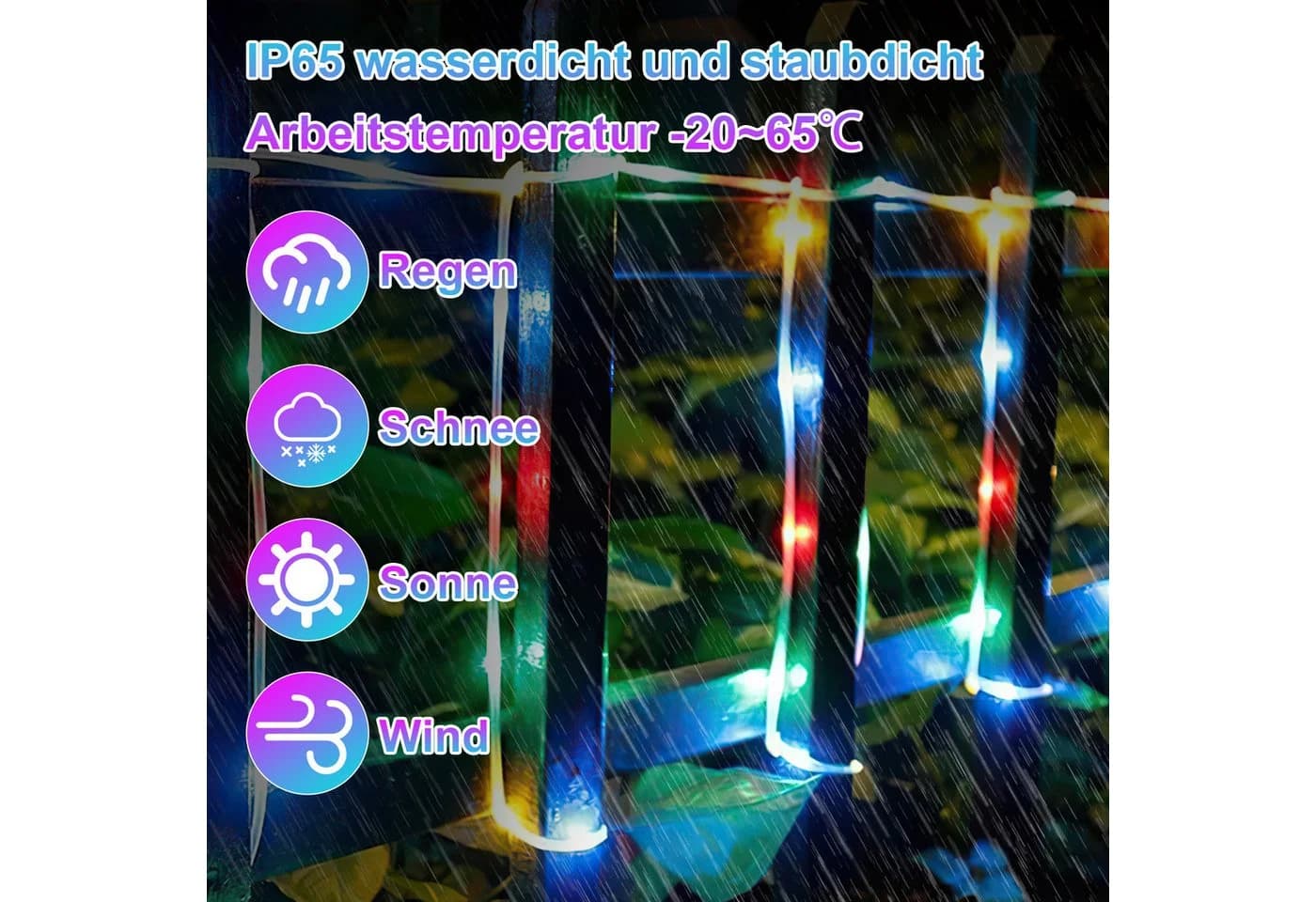 Clanmacy LED-Lichterschlauch 10m Bunt mit Timer & Fernbedienung - Bild 5