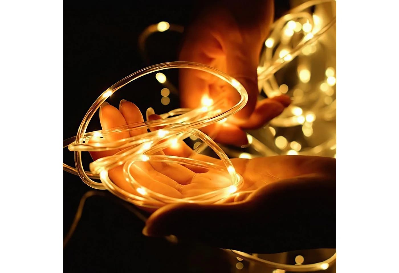 Clanmacy LED Solar Lichterkette 10m Warmweiß Wasserdicht