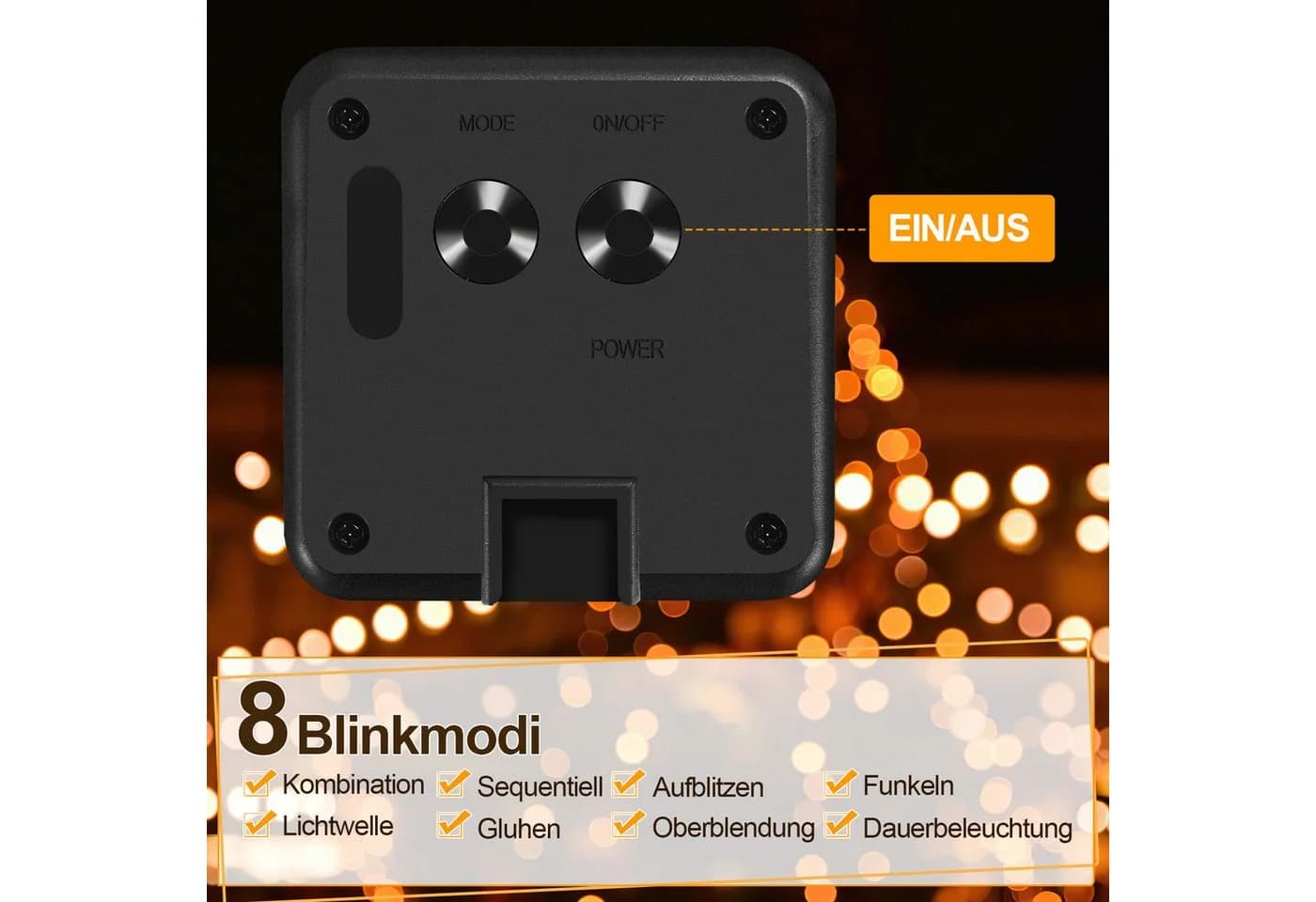 Clanmacy LED Solar Lichterkette 10m Warmweiß Wasserdicht - Bild 5