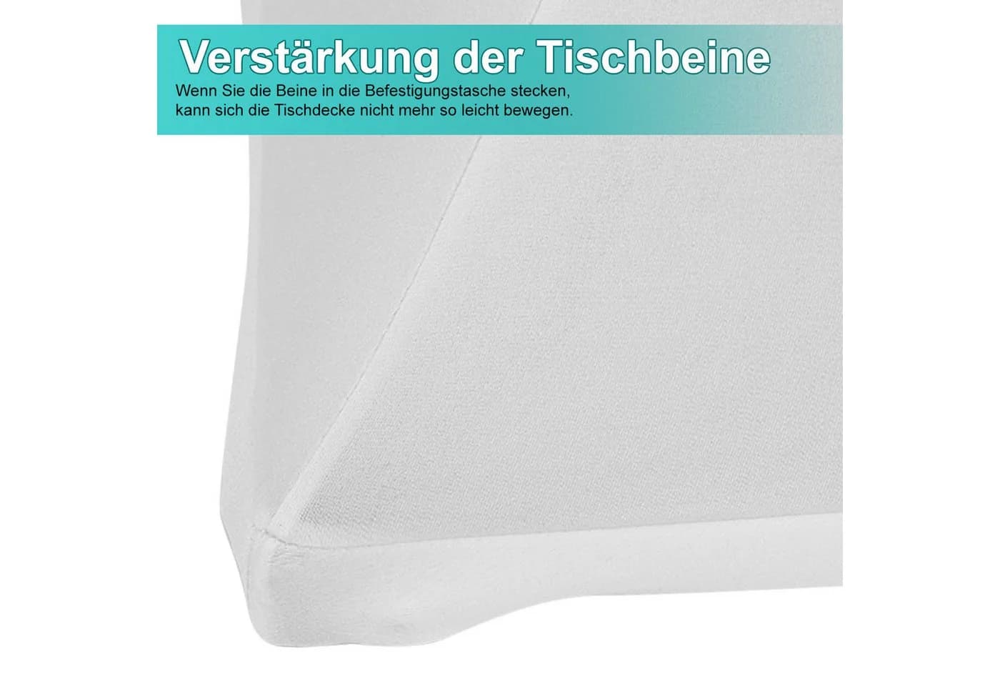 Clanmacy Stehtischhussen Stretch für Bistrotisch elastisch Ø60-65x110cm Weiß - Bild 3