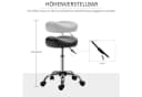 MC Star Arbeitshocker Rollhocker Höhenverstellbar Kunstleder Schwarz Bild 1