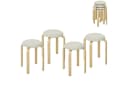 MC Star Hocker 4er Set Stapelhocker Esszimmerhocker Cremeweiß Bild 2