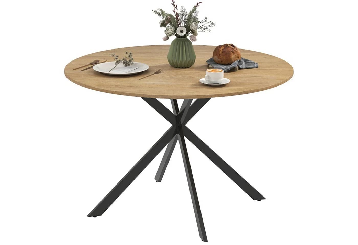 MC Star Esstisch für 4 Personen Ø120 cm Industriestil Stahlbeine - Bild 2