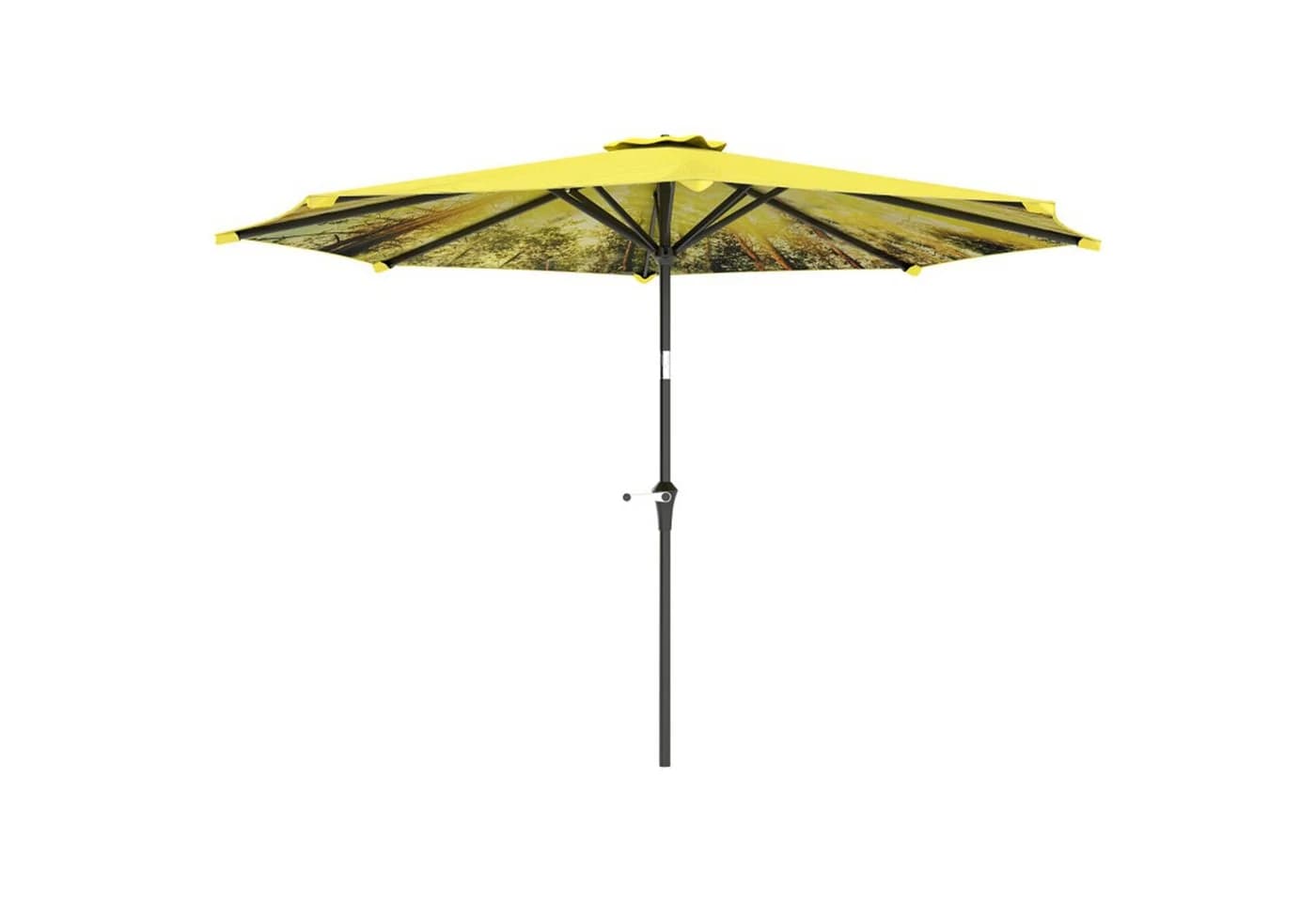 MC Star Sonnenschirm Ø300 cm Gelb Handkurbel achteckig