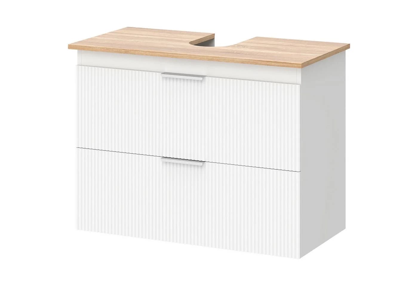 MC Star Bad-Unterschrank 80cm Weiß mit 2 Schubladen