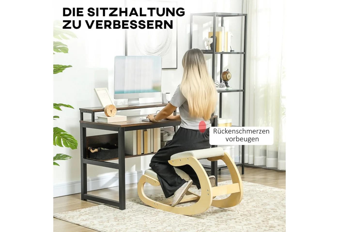 MC Star Ergonomischer Kniehocker Schaukelstuhl Weiß - Bild 4