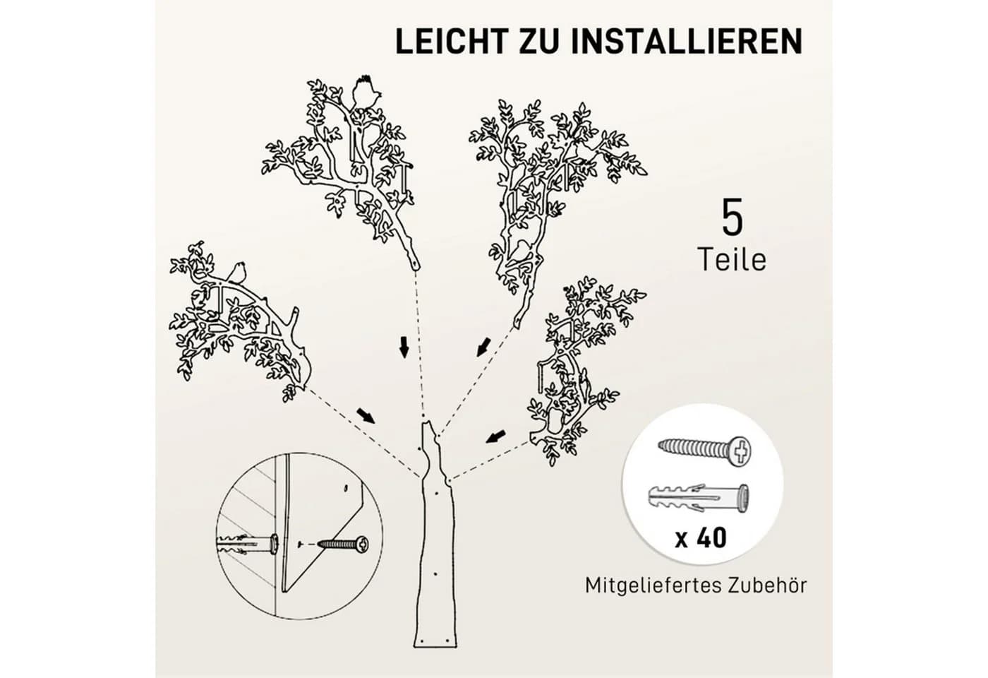MC Star Wandgarderobe Schwarz mit Vogel-Design