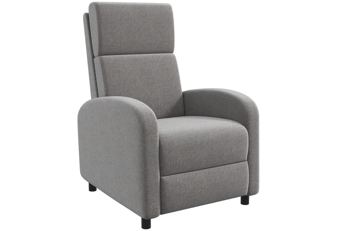 MC Star TV-Sessel mit Liegefunktion grau Leinenoptik - Bild 2