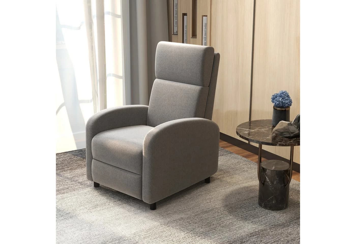 MC Star TV-Sessel mit Liegefunktion grau Leinenoptik - Bild 3
