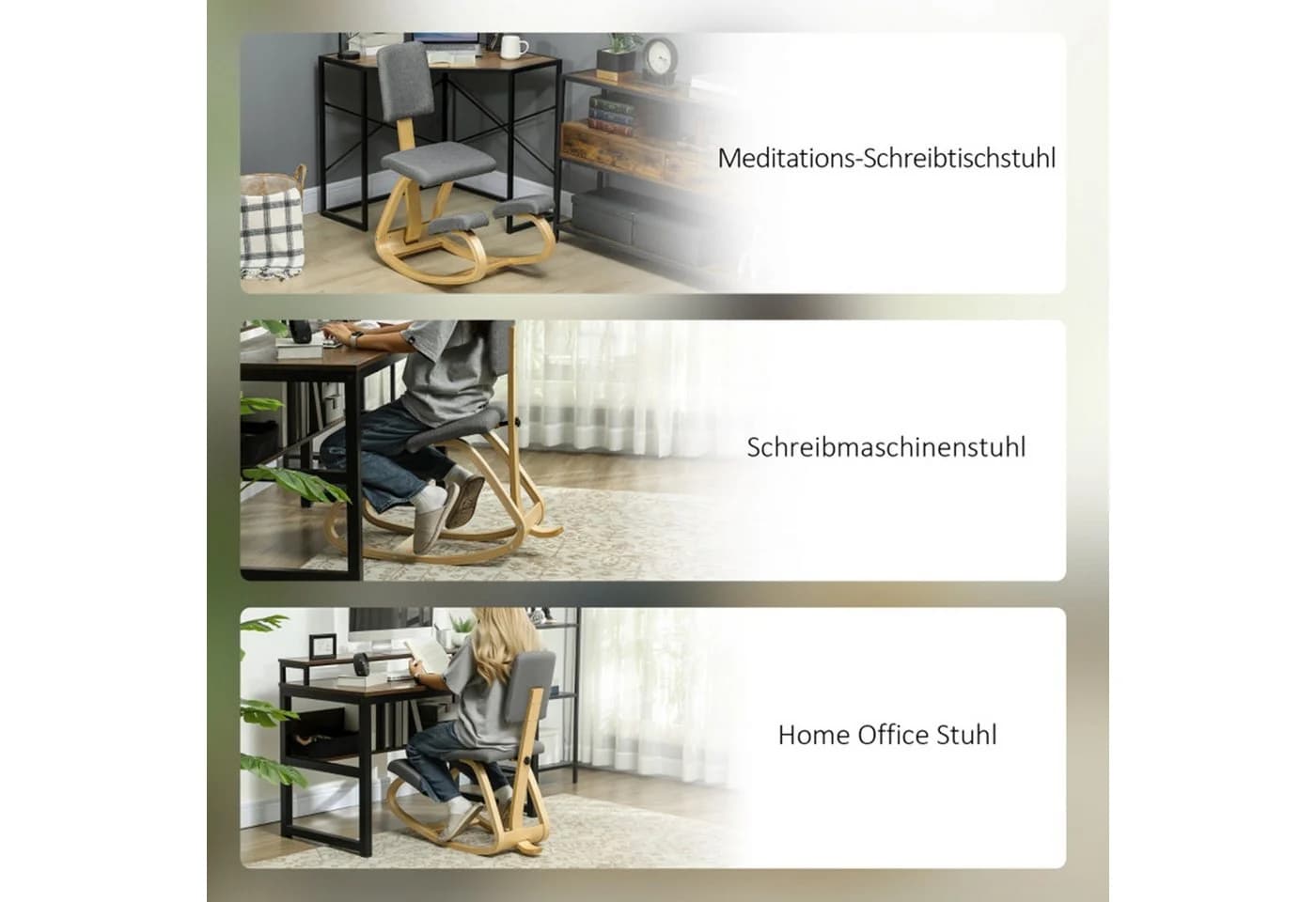 MC Star Ergonomischer Kniestuhl Grau - Bild 4