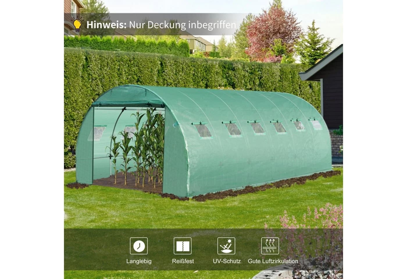 MC Star Foliengewächshaus 6x3x2m PE-Folie UV-Schutz - Bild 3