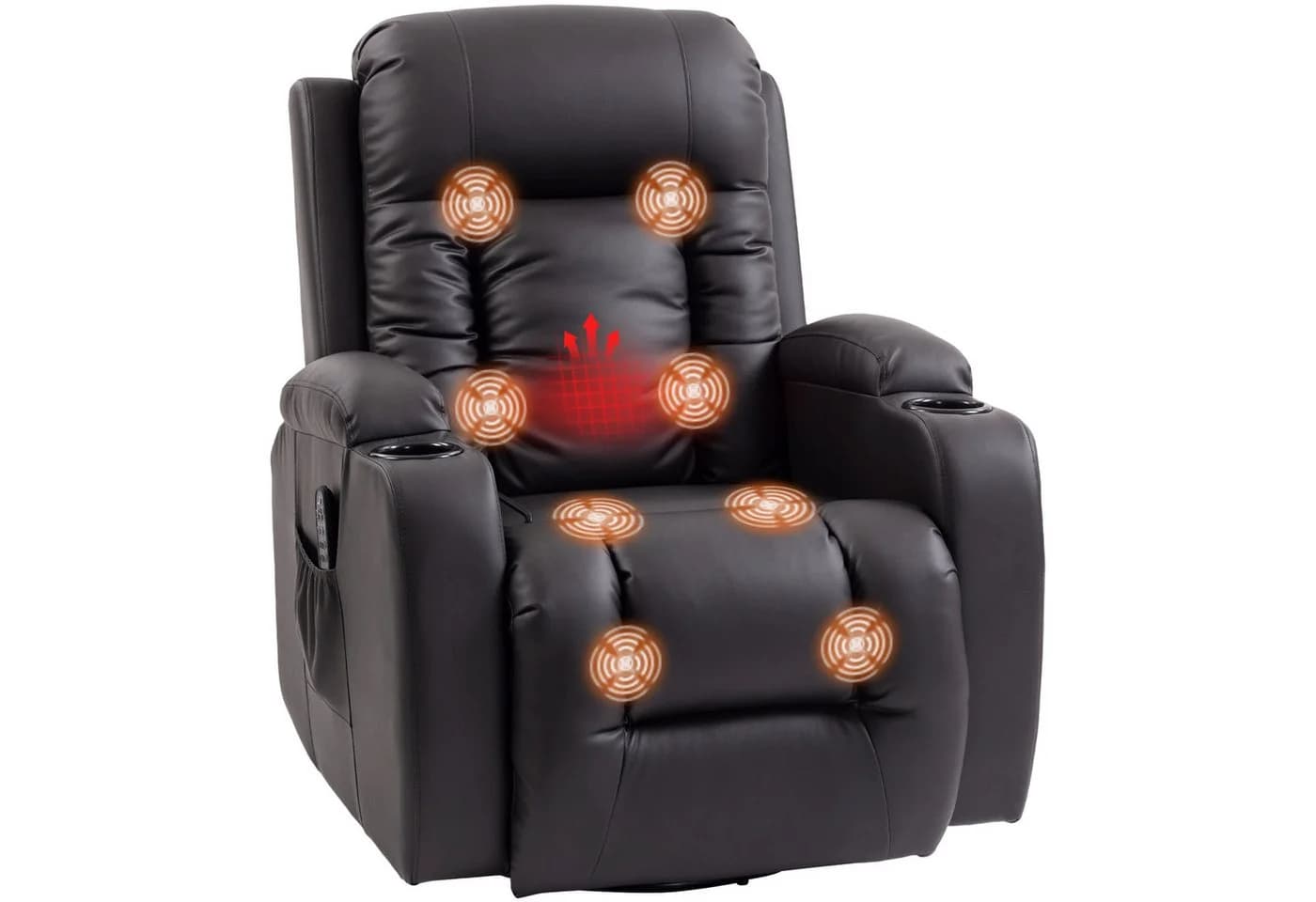 BAYMATE Massagesessel mit Heizfunktion & 360° Drehung Braun - Bild 2