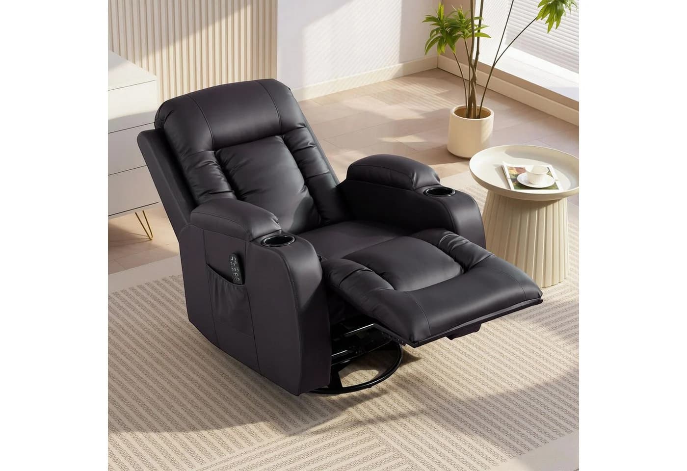 BAYMATE Massagesessel mit Heizfunktion & 360° Drehung Braun - Bild 4