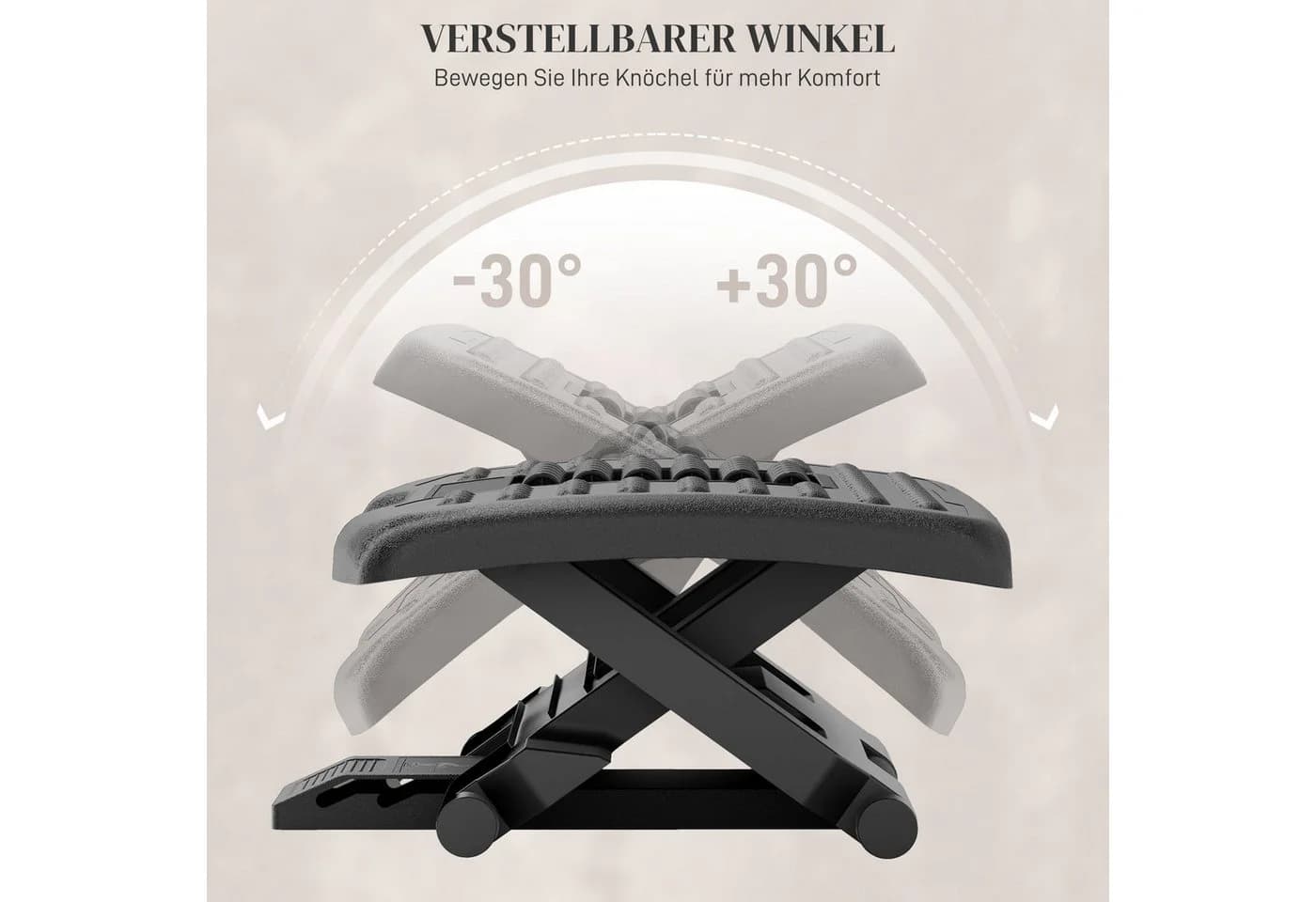 MC Star Fußstütze Höhenverstellbar Schwarz Ergonomisch